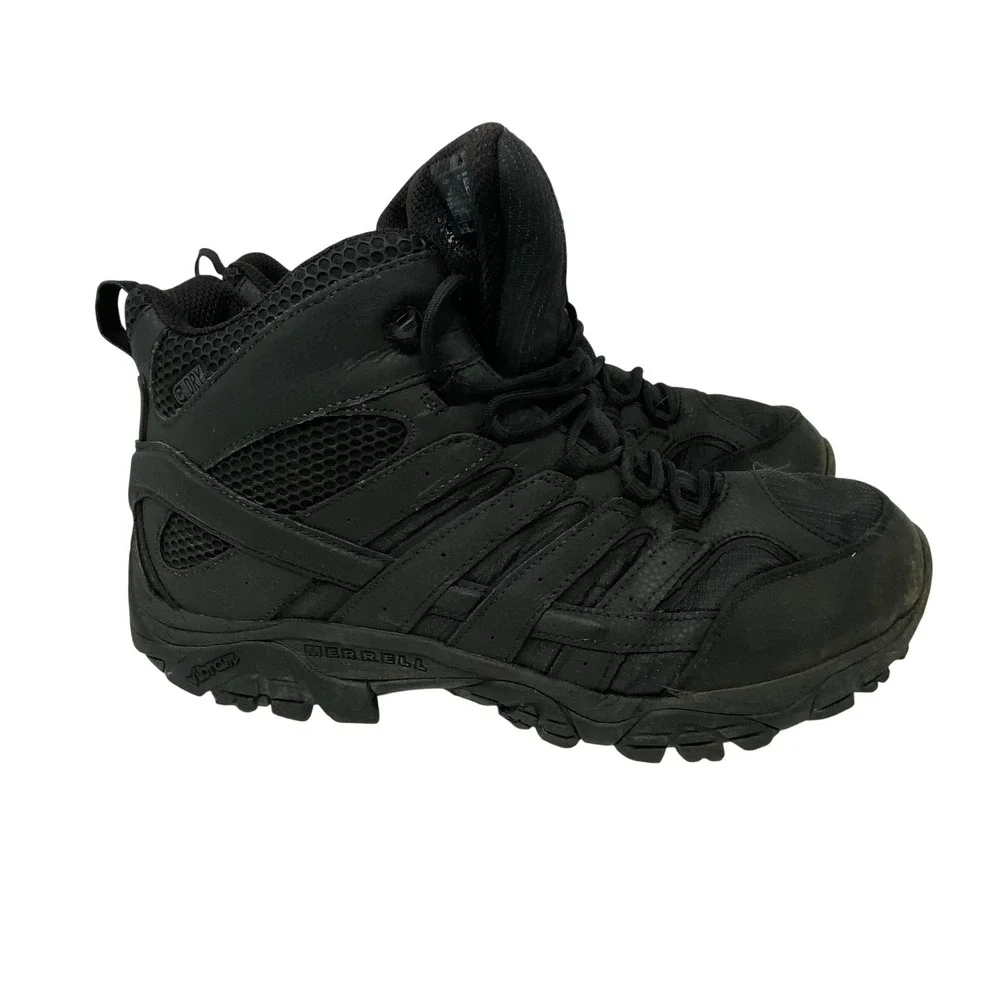 Merrell Tactical Moab 2 Mid Waterproof Boots Mens 13 Black J15853 Vibram Hiking